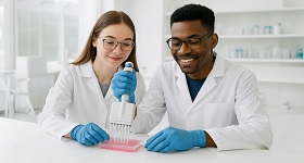 Students working in the lab